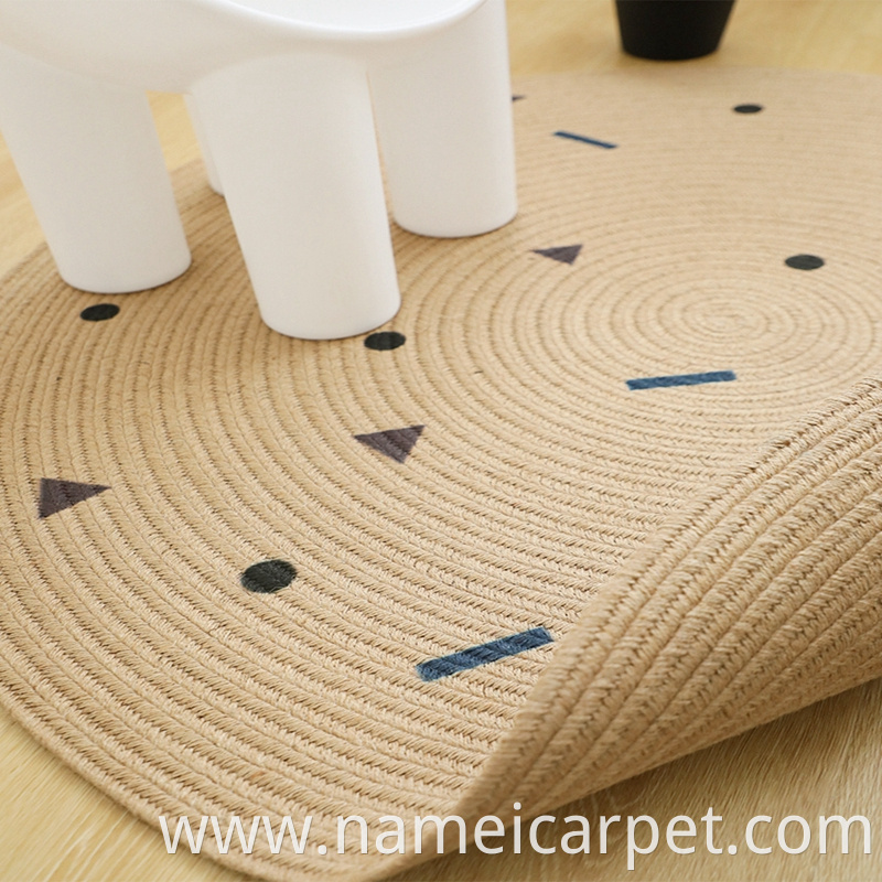 Eco-friendly Jute round baby child kids play mat